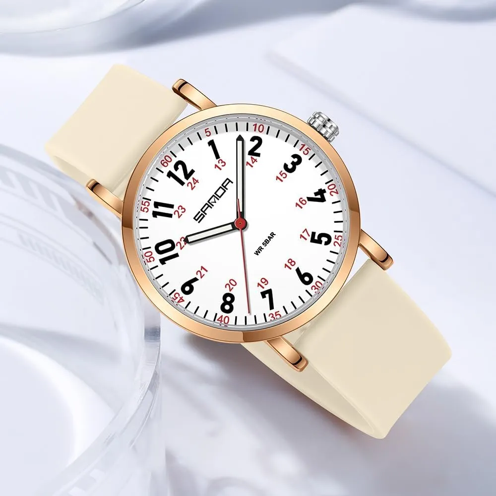 with Easy to Read Dial$Waterproof marsh dimply circumvent juggle alienate Luminous Military Wristwatch with Silicone Band FANMIS Women's Fashion Minimalist Analog Watch Nurse Watch for Medical Professionals Doctors 