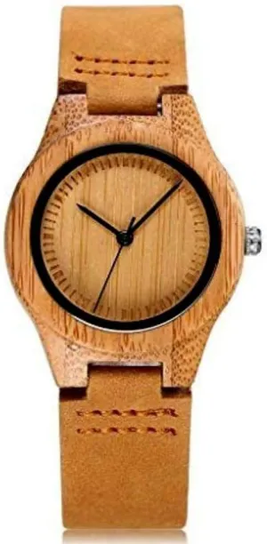 with Gift Box Womens grounding tendon remarkable Wooden Bamboo Watches Leather Strap 