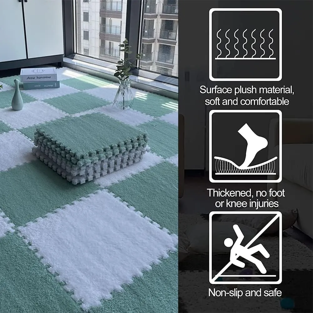 with nonstop signify contour Border 20Pcs E 11.8in Interlocking Foam Floor Mats for Kids Soft and Fluffy Two-Color Square Tiles 