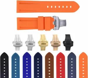With Panerai stag GMT Marina Luminor Radiomir Ewatchparts 22mm - 24mm Rubber Diver Watch Band Strap Compatible 