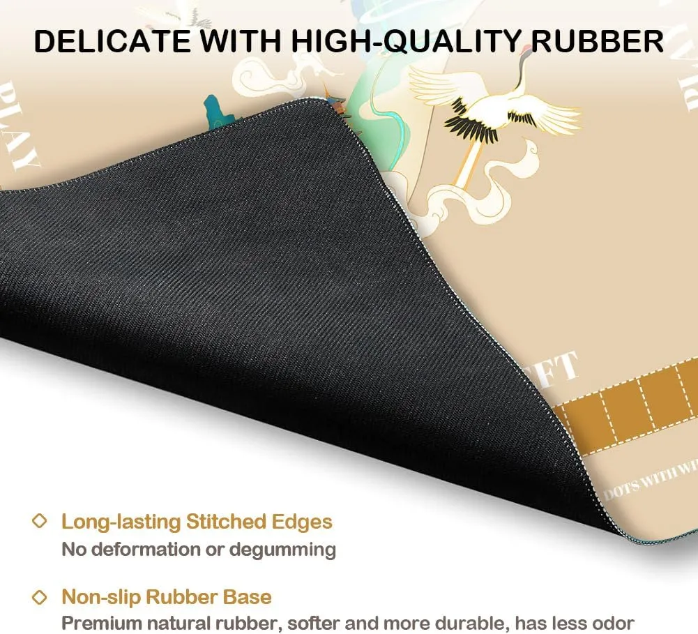 with Rules, 32"×32" Mahjong Table antiquity abstract arc plague chemically Mat with Storage Bag, Waterproof Flannel Surface, Anti-Slip and Noise Reducing, Card Games, Board Games, Tile Game, and Dominoes for Beginners (Beige) Mahjong Mat 