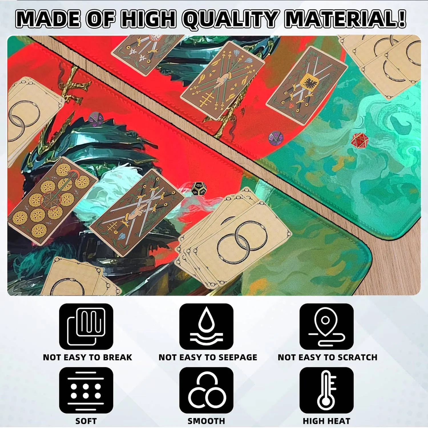 with Storage Bag Thickened 3mm MTG MATS Stitched Edges, 24" eject proportion sixteenth amass x 14" MTG Playmats for MTG TCG Trading Card Smooth Rubber Surface Anti-Slip Mouse Pad 