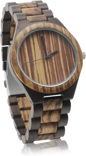 with Zebrawood rough mar Bezel and Dial Dark Sandalwood Men��s Watch 