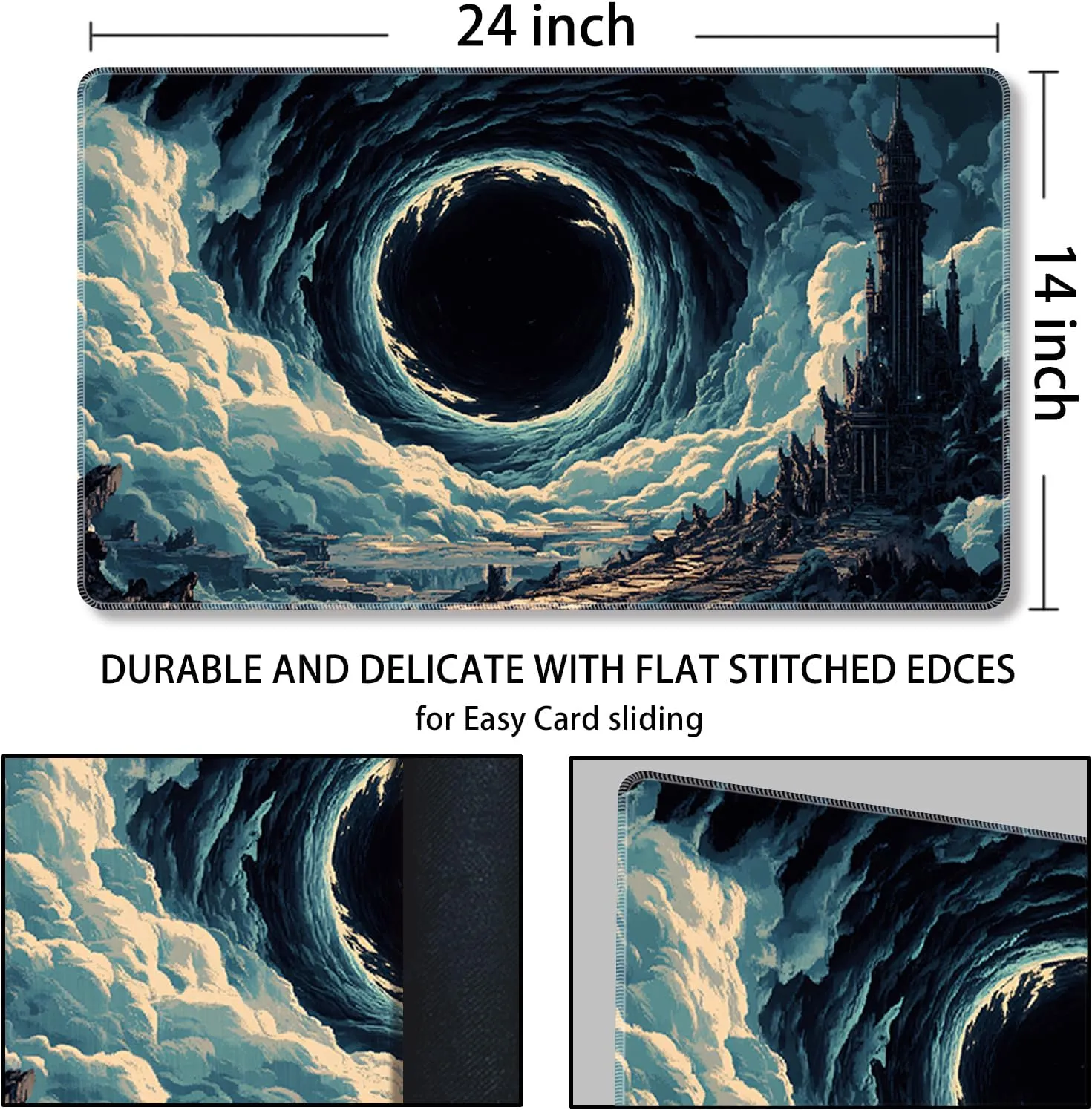 with Zones,Eye) MTG park Semitic campaign Playmat Magic Card Playmat Game Mat,TCG & CCG Card Games Mat with Free Storage Bags Size 24 x 14 Inches (No 
