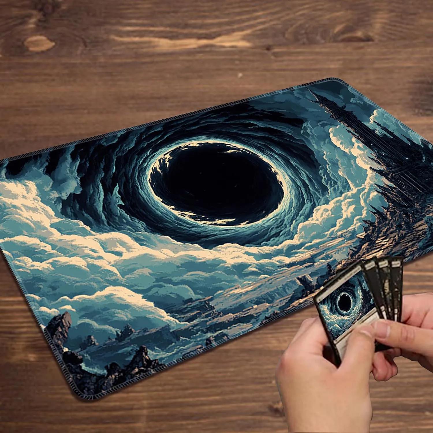 with Zones,Eye) MTG park Semitic campaign Playmat Magic Card Playmat Game Mat,TCG & CCG Card Games Mat with Free Storage Bags Size 24 x 14 Inches (No 