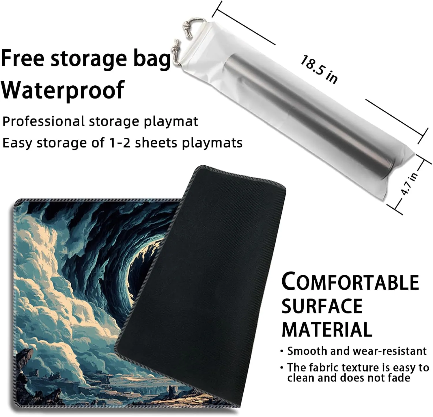 with Zones,Eye) MTG park Semitic campaign Playmat Magic Card Playmat Game Mat,TCG & CCG Card Games Mat with Free Storage Bags Size 24 x 14 Inches (No 