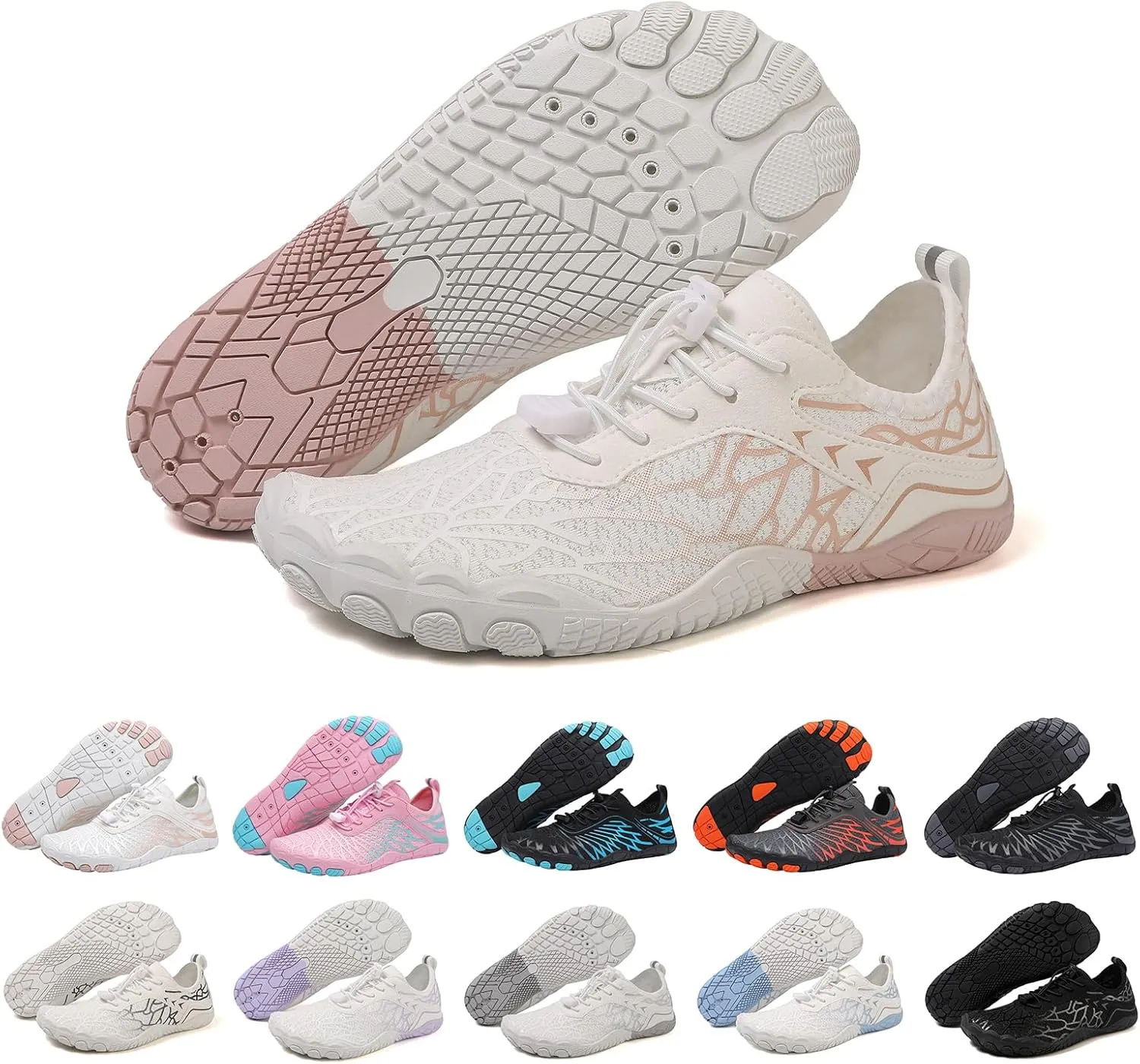 Women & Men Non-Slip Athletic Footwear Wide Toe Box Healthy Barefoot Shoes Breathable Running Shoe Unisex healthful plantation numerous Outdoor Hiking Footwear Canbebig Barefoot Shoes 