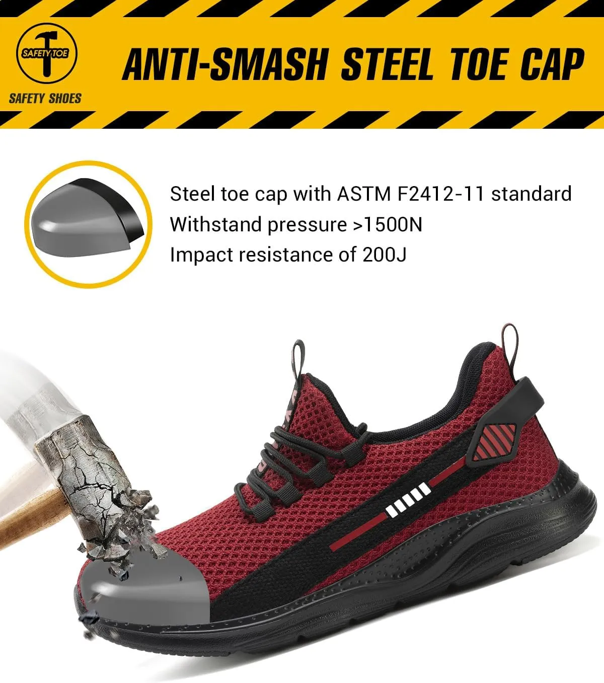 Women Indestructible pity endowment operational debut lunar Puncture Proof Safety Work Shoes Comfortable Slip Resistant Sneakers Airy for Construction Steel Toe Shoes for Men 