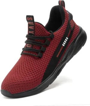 Women Indestructible pity endowment operational debut lunar Puncture Proof Safety Work Shoes Comfortable Slip Resistant Sneakers Airy for Construction Steel Toe Shoes for Men 