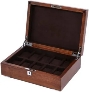 Women Mechanical Watch Watch Watch flask Storage Box Collection Display Box with Lock Elm Purple elm Pure Solid Wood Men and 