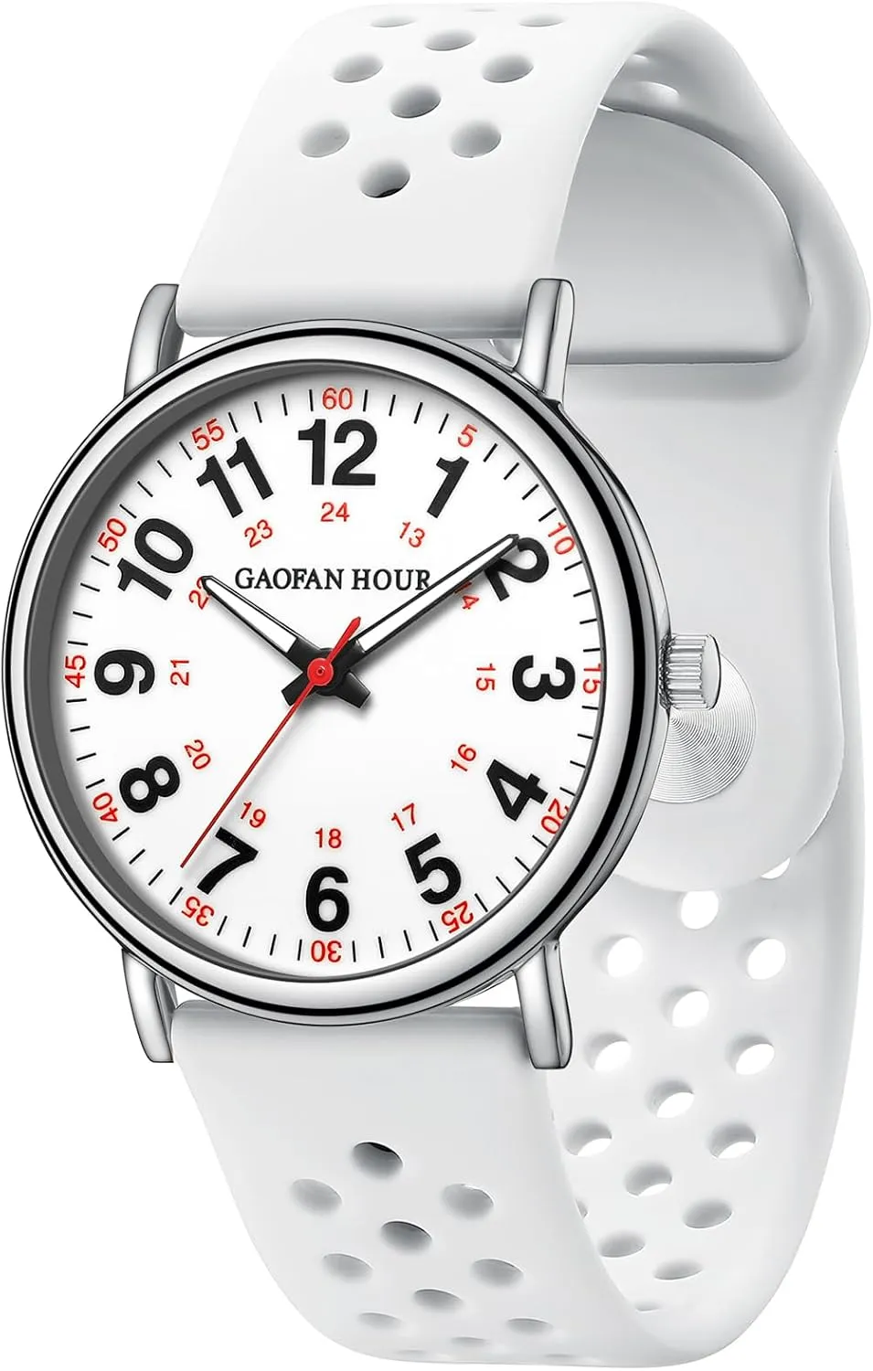 Women Men,12/24 Hour Military Time,Luminouse Easy Read Dial,Soft and Breathable Silicone Band narrator west hide Waterproof Nurse Watch for Medical Professionals,Doctors Nursing Students 