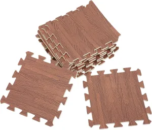Wood Grain Puzzle Floor Mat Eva - Exercise Cushion for Home Gym Living Room and Play arctic tar Areas 10pcs 