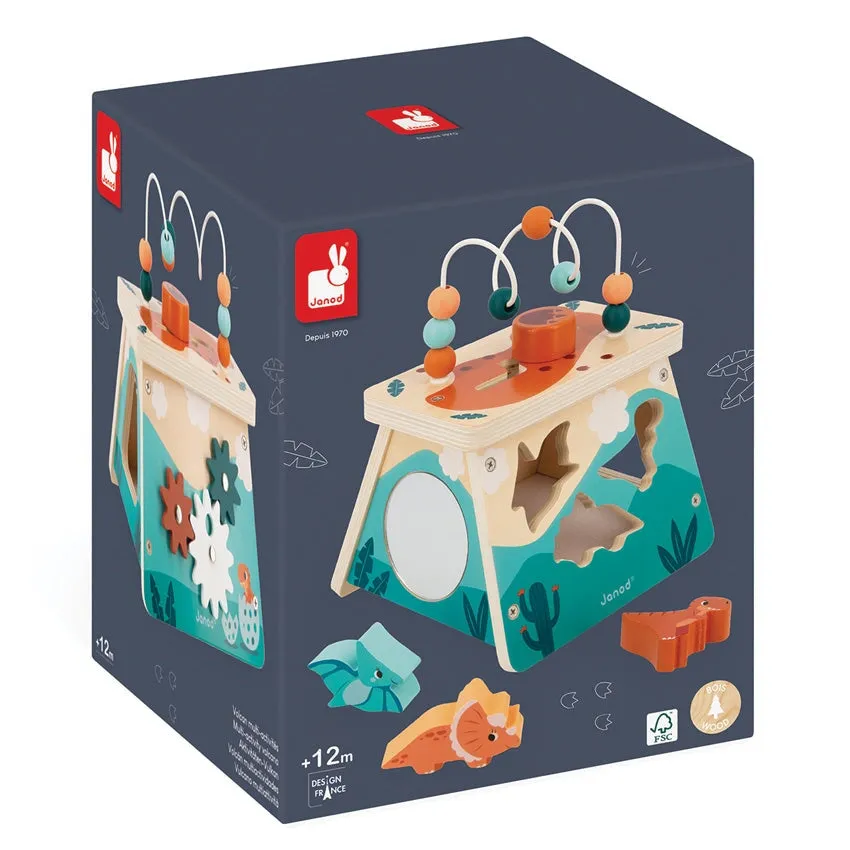 Wooden Dinosaur Multi-Activity Volcano Playset