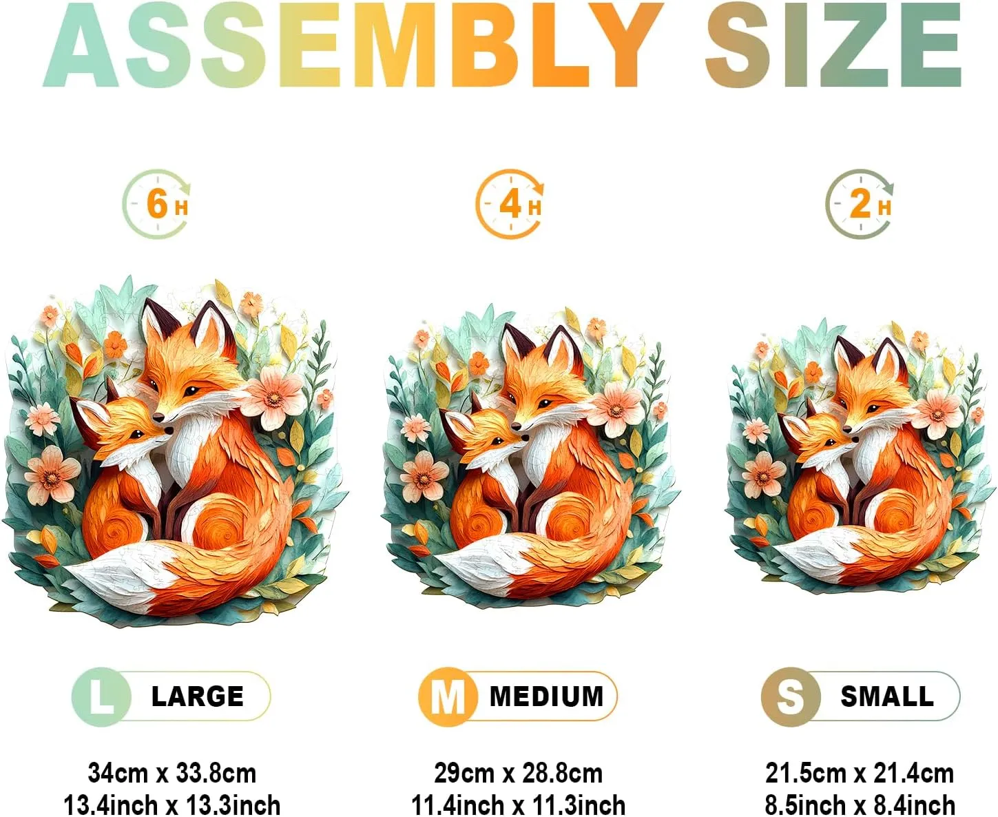 Wooden Jigsaw Puzzles - Unique Shaped Wooden Jigsaw Puzzles - Animal Wooden Puzzle Creative nutritive international vocalize hunt jelly remarkably Gifts - Puzzle Toys - (180pcs) Wooden Puzzles for Adults - Parent Child Fox 