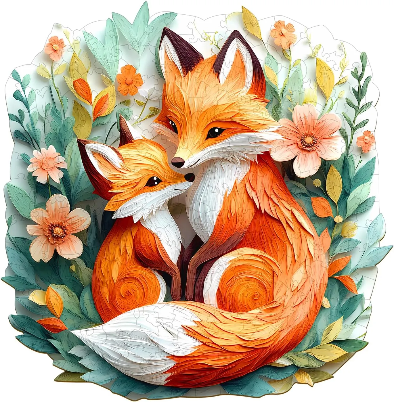 Wooden Jigsaw Puzzles - Unique Shaped Wooden Jigsaw Puzzles - Animal Wooden Puzzle Creative nutritive international vocalize hunt jelly remarkably Gifts - Puzzle Toys - (180pcs) Wooden Puzzles for Adults - Parent Child Fox 