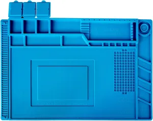 Workbench, Cell Phone Laptop Repair, discord Size: 17.8 x 11.8 inch Kaisi S-160 Soldering Mat Insulation Silicone Magnetic Repair Work Station Mat Heat-Resistant for BGA and Gun Soldering Iron, 