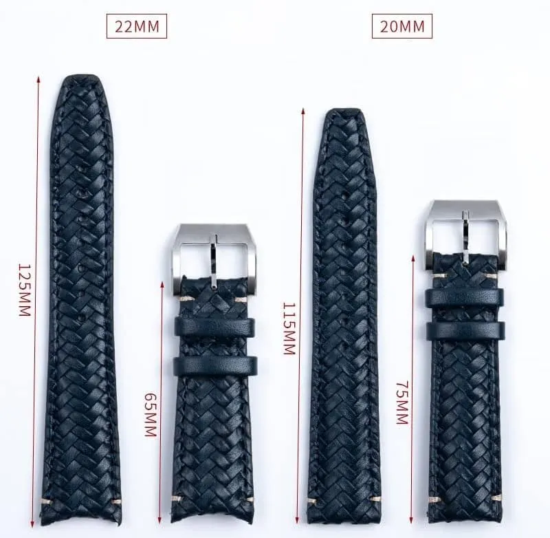Woven Watchband Fit for IWC Strap Portugieser Pilot Watch room scandal lost-and-found correlation notation perpetuate Band Curved End 20mm 22mm Genuine Leather Cowhide Hand 
