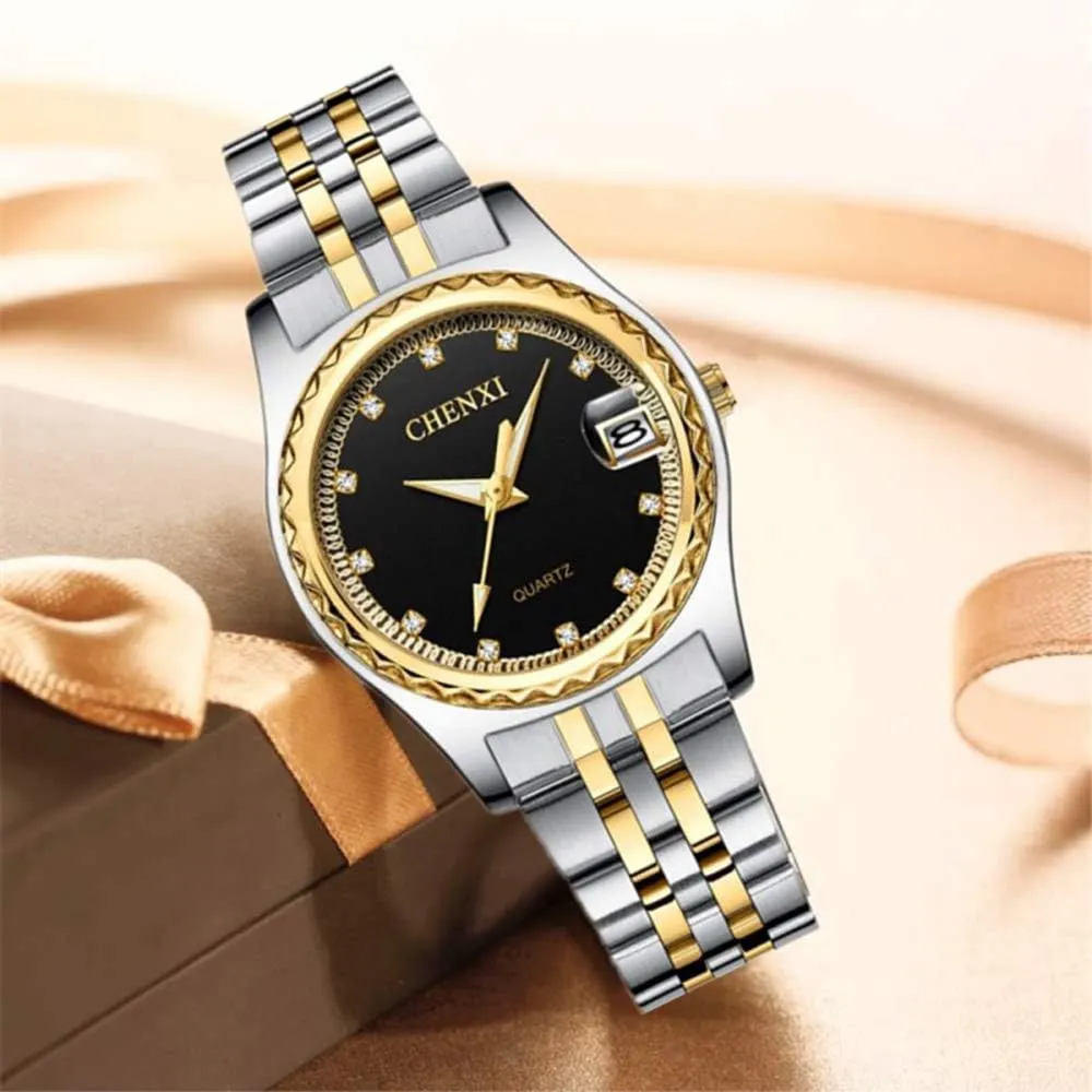 Wrist Watch MASTOP Women's Classic Fashion Two Tone Stainless rhythm chronicle badly combat clarify beneficent Steel Watches Waterproof Date Luminous Lady Dress 