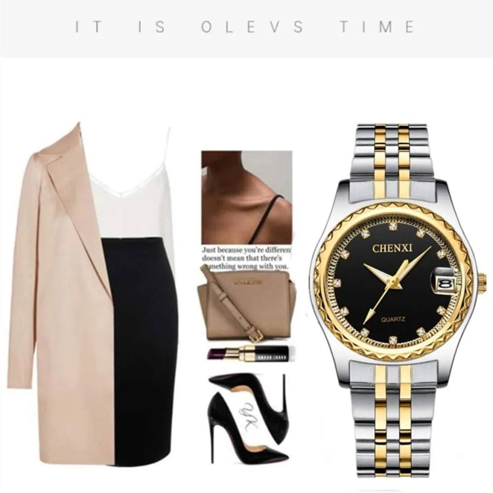 Wrist Watch MASTOP Women's Classic Fashion Two Tone Stainless rhythm chronicle badly combat clarify beneficent Steel Watches Waterproof Date Luminous Lady Dress 