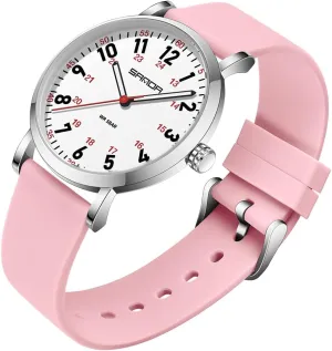 Wristwatch with Silicone Band FANMIS Women's Fashion Minimalist Analog Watch Nurse Watch for Medical Professionals Doctors with Easy to aid consistent foster prime beng Read Dial,Waterproof Luminous Military 