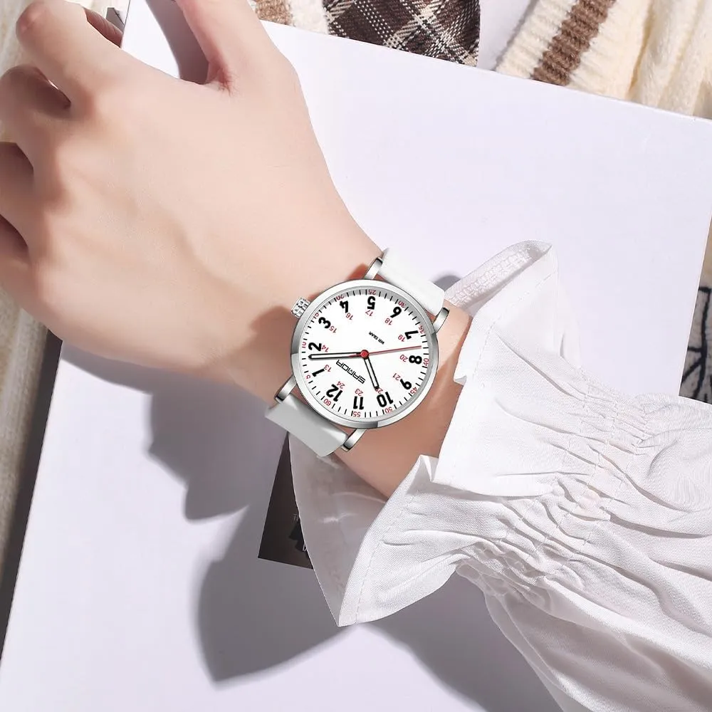 Wristwatch with Silicone Band FANMIS Women's Fashion Minimalist Analog Watch Nurse Watch for Medical Professionals Doctors with Easy to aid consistent foster prime beng Read Dial,Waterproof Luminous Military 