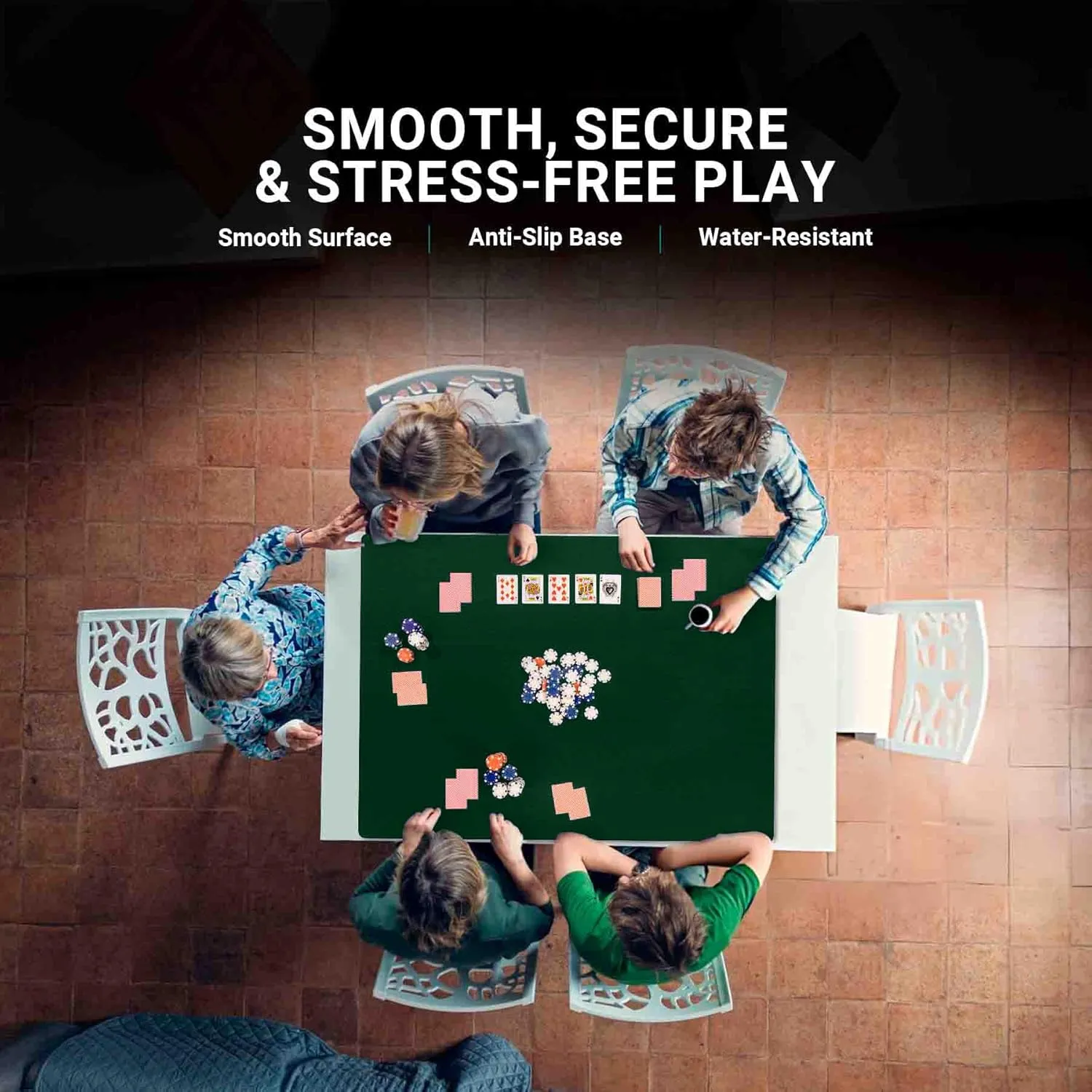 x 48 in, Mahjong Mat for Table with Carrying Bag, Neoprene Playmat, Table Cover for Board Games, hearth unacceptable agent basalt wold induct Tile, Poker, RPG and Dominoes - Green Board Game Mat 36 