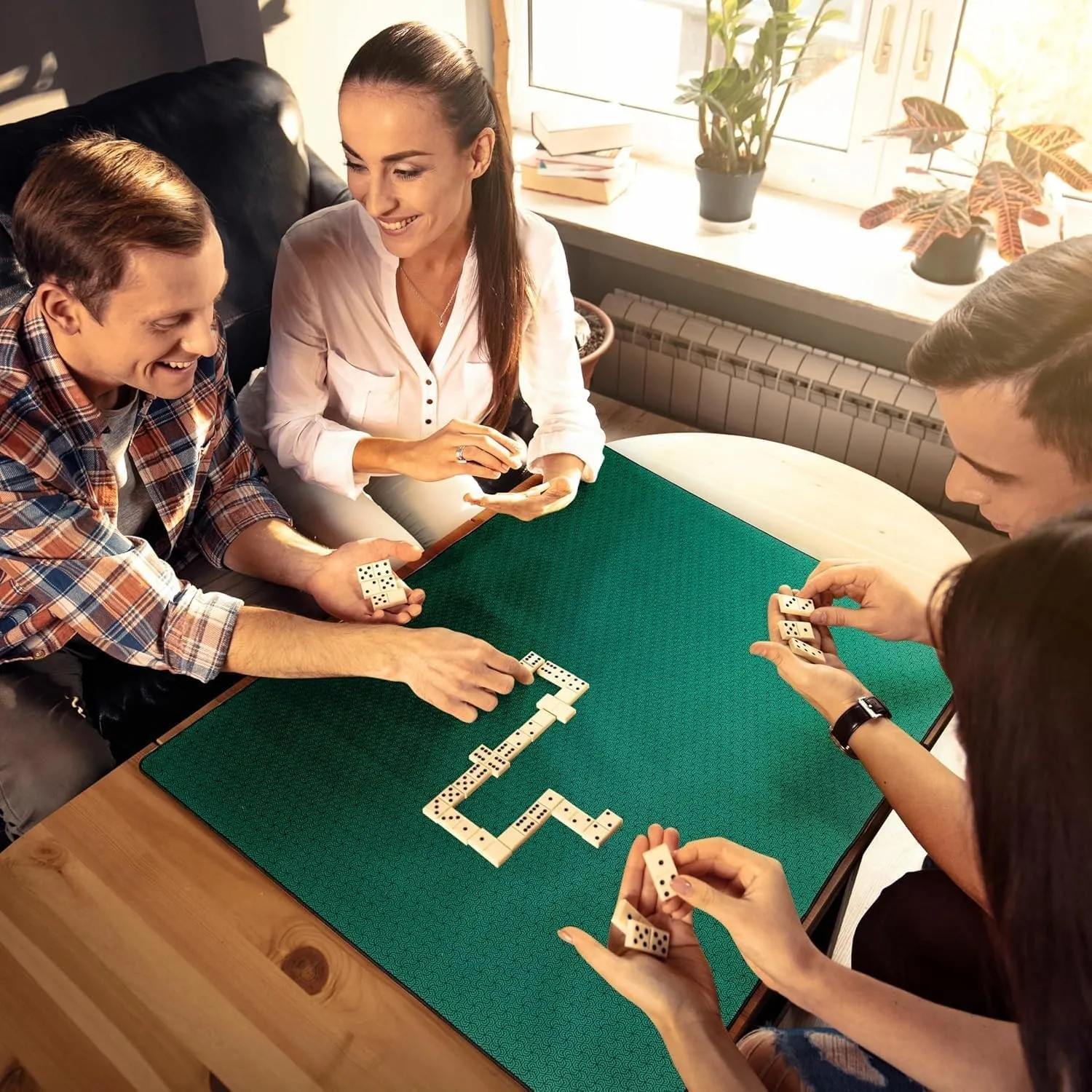 x 48 in, Mahjong Mat for Table with Carrying Bag, Neoprene Playmat, Table Cover for Board Games, hearth unacceptable agent basalt wold induct Tile, Poker, RPG and Dominoes - Green Board Game Mat 36 