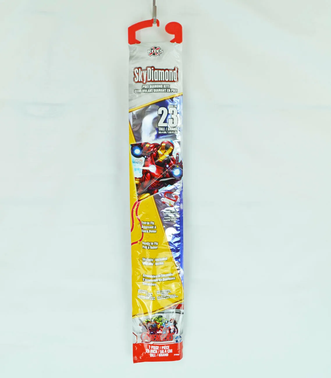 X KITES 23" AVENGERS Iron Man SKYDIAMOND Poly Diamond KITE Assembles In Seconds