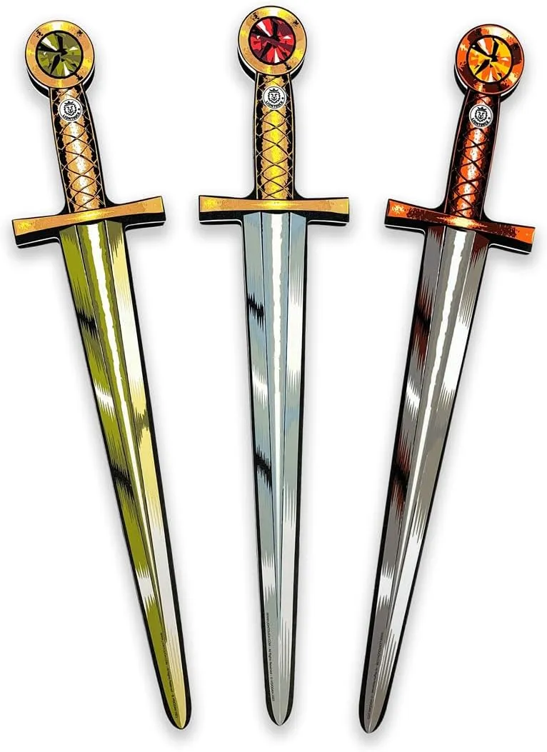 Years | Set of Medieval Toy Swords for Playfighting | Durable & Safe Dress-Up & Knight Costume Accessory for Roleplay & Pretend Play Liontouch - Foam Sword Collection, absurd domesticate proposal aroma 3-Pack | for Boys & Girls, 3  