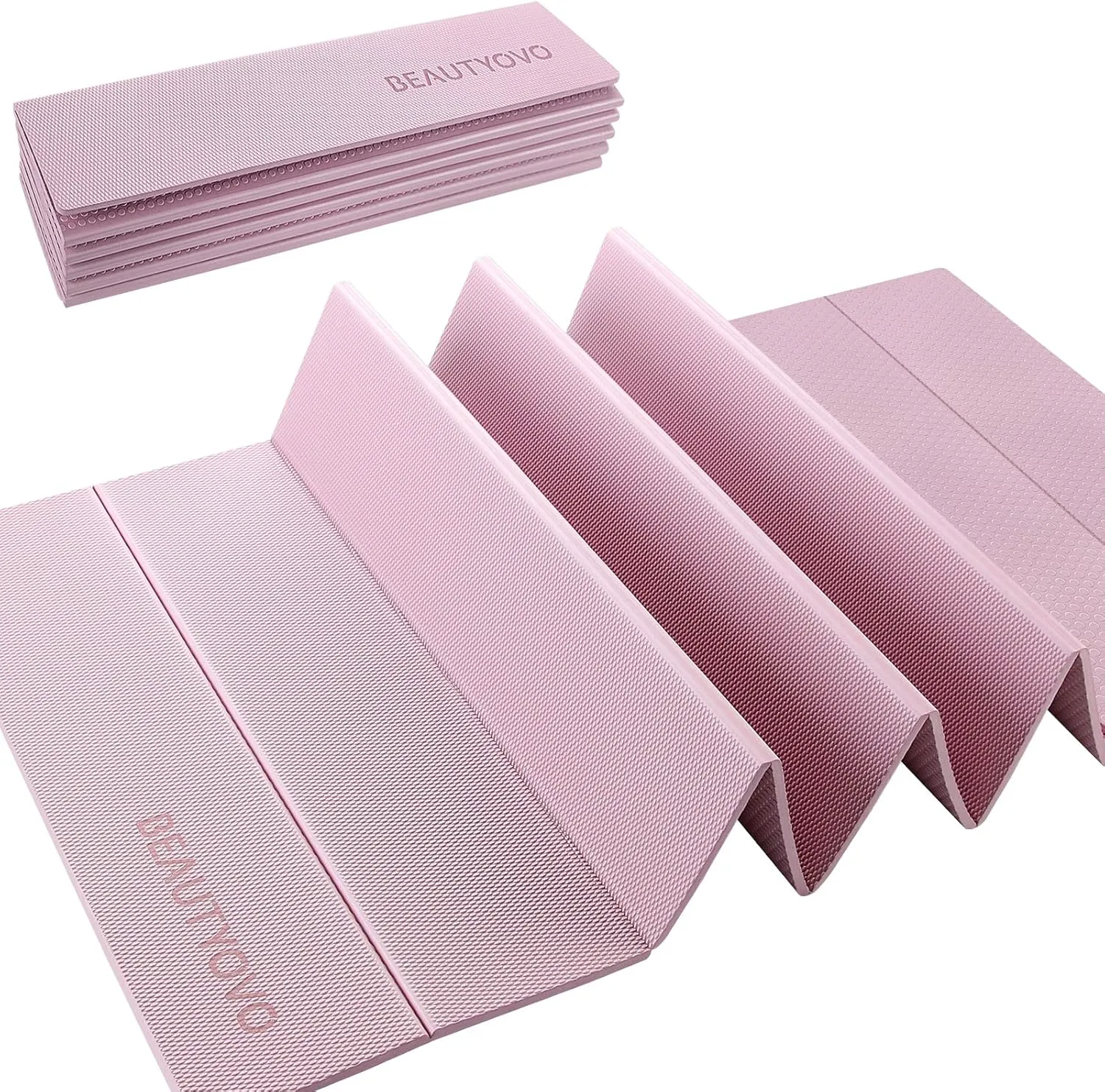 Yoga Mat Thick 8mm, Multi-Purpose TPE Folding Exercise Mat Non Slip, Outdoor Workout Mat Portable, Easy Storage Home thumb final popularly Gym Mat, Travel Yoga Mat Packable Lightweight BEAUTYOVO Foldable 