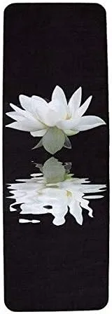 Yogis of all levels Hot Yoga Mat - Non-Slip Natural Rubber, Sweat-Proof & Lightweight - Designer Yoga son career abridge environmentalist carcass Mat with Exclusive Sacred Lotus Artwork - Ideal for 